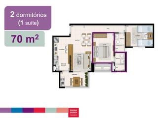 2 dormitórios
  (1 suíte)

70 m2
 