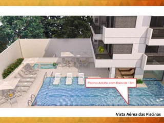 Piscina Adulto com Raia de 15m
Vista Aérea das Piscinas
 