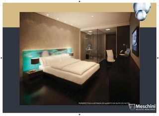 PERSPECTIVA ILUSTRADA DO qUARTO DA SUíTE DO HOTEL
 
