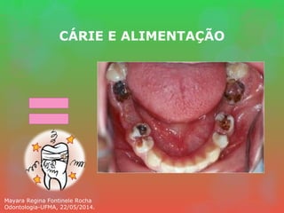 CÁRIE E ALIMENTAÇÃO
Mayara Regina Fontinele Rocha
Odontologia-UFMA, 22/05/2014.
 