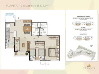 PLANTA 2 quartos (51/52m²)
 