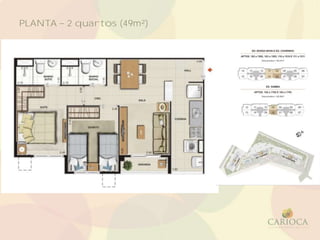 PLANTA 2 quartos (49m²)
 