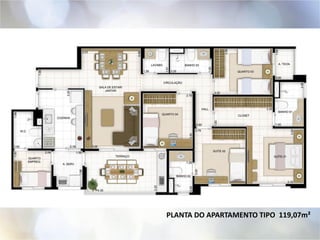 PLANTA DO APARTAMENTO TIPO 119,07m²
 