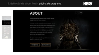 5. definição de layout final - página de programa
 