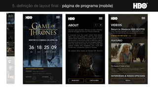5. definição de layout final - página de programa (mobile)
 