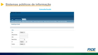 Sistemas públicos de informação
Consulta Escola
 