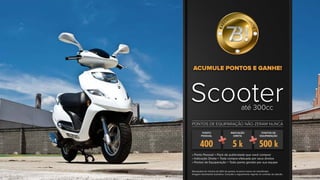 ACUMULE PONTOS E GANHE!
PONTOS DE EQUIPARAÇÃO NÃO ZERAM NUNCA
PONTO
PESSOAL
INDICAÇÃO
DIRETA
PONTOS DE
EQUIPARAÇÃO
500 k5 k400
• Ponto Pessoal = Pack de publicidade que você comprar
• Indicação Direta = Toda compra efetuada por seus diretos
• Pontos de Equiparação = Todo ponto gerado por sua equipe
Necessário ter mínimo de 20% de pontos na perna menor do classificado.
Imagem meramente ilustrativa. Consulte o regulamento vigente no contrato de adesão.
 