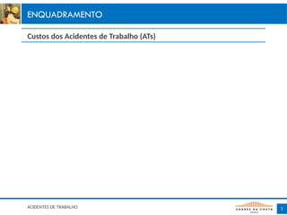 ACIDENTES DE TRABALHO
Custos dos Acidentes de Trabalho (ATs)
ENQUADRAMENTO
1
 