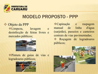 Apresentação - PPP de manejo de Resíduos Sólidos e Limpeza Urbana | PPTX