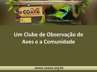 Um Clube de Observação de Aves e a Comunidade www.coave.org.br 