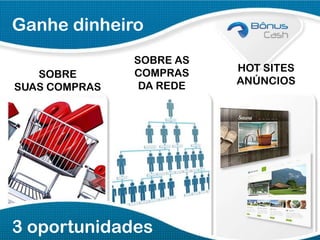 Ganhe dinheiro
SOBRE
SUAS COMPRAS

SOBRE AS
COMPRAS
DA REDE

3 oportunidades

HOT SITES
ANÚNCIOS

 