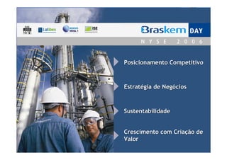 Posicionamento Competitivo



Estratégia de Negócios



Sustentabilidade


Crescimento com Criação de
Valor
 