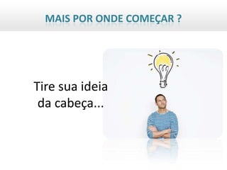 MAIS POR ONDE COMEÇAR ?




Tire sua ideia
 da cabeça...
 