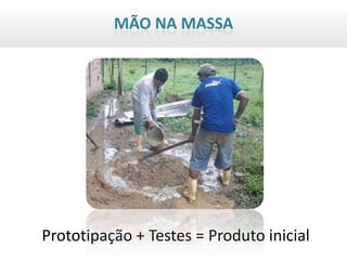 MÃO NA MASSA




Prototipação + Testes = Produto inicial
 