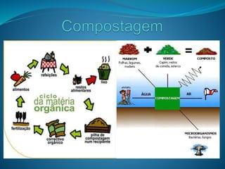 Os resíduos provenientes da limpeza dos espaços verdes
do Campus Universitário os restos de comida das
cantinas e do RU(Re...