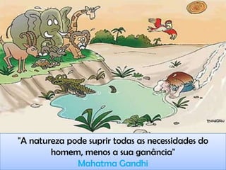"A natureza pode suprir todas as necessidades do
        homem, menos a sua ganância"
              Mahatma Gandhi
 
