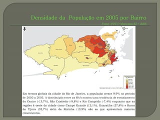 Densidade da População em 2005 por Bairro
                         Fonte :PDTU-Município RJ - 2006
 