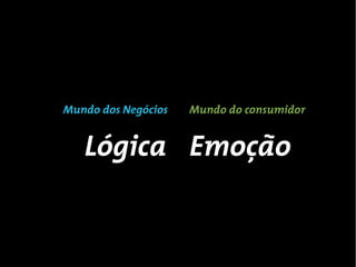 Mundo dos Negócios   Mundo do consumidor


   Lógica Emoção
 