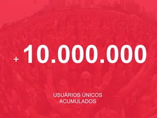 + 10.000.000
USUÁRIOS ÚNICOS
ACUMULADOS
 