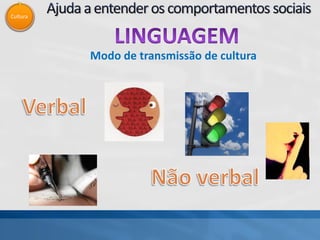 Cultura
Modo de transmissão de cultura
 
