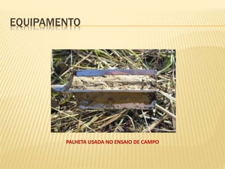EQUIPAMENTO
PALHETA USADA NO ENSAIO DE CAMPO
 