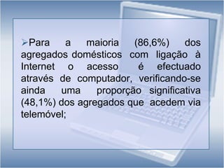 Acesso a computador, ligação à Internet e banda larga  nos agregados domésticos, por regiões NUTS  II (%)