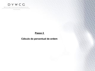 Passo 2  Cálculo do percentual de ordem  
