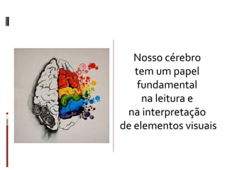 Nosso cérebro
tem um papel
fundamental
na leitura e
na interpretação
de elementos visuais
 