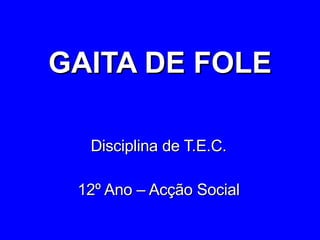 GAITA DE FOLE Disciplina de T.E.C. 12º Ano – Acção Social 