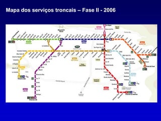 Mapa dos serviços troncais – Fase II - 2006
 