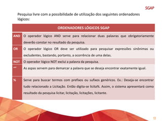 Filtros de pesquisa:
•
•
•
•
•

Relator
Natureza
Ano da Sessão
Ano de Referência
Natureza do documento/Campo de Pesquisa
(Acórdão, Nota Taquigráfica, Parecer MP, Assunto
do Processo, Assunto Doc.)

17

 