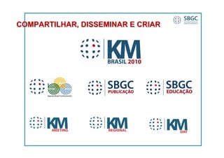 COMPARTILHAR, DISSEMINAR E CRIAR
 