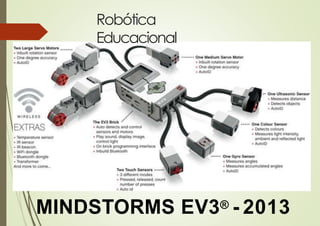 MINDSTORMS EV3® - 2013
Robótica
Educacional
 