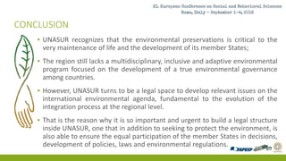 The Union of South American Nations (UNASUR) and the environment | PPTX