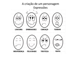 A criação de um personagem
Expressões
 