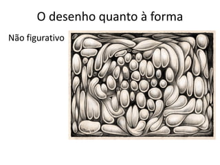O desenho quanto à forma
Não figurativo
 