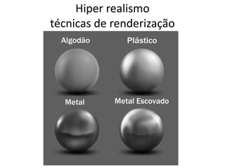 Hiper realismo
técnicas de renderização
 