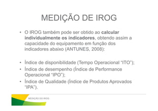 JUSTIFICATIVA
• Empresa: Mercado competitivo, necessidade de
aumentar a capacidade e reduzir custos;
• Acadêmico: Pesquisa bibliográfica com prática através
de coleta de dados geram conhecimento parade coleta de dados geram conhecimento para
resolver problemas;
• Pessoal: Conhecimento teórico e aplicação dos
conceitos na organização resultam em habilidade
conceitual e senso crítico.
JUSTIFICATIVA
 