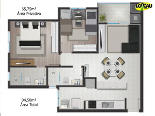 65,75m² Área Privativa 94,50m² Área Total C:\LOOCAU - MATRIZ\CAMPANHA LIGUE LOOCAU\LOGO\LOGO 10 anosCV - Cópia.png 