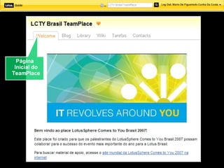 Página Inicial do TeamPlace 