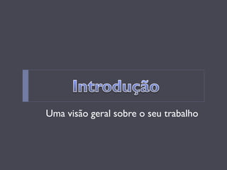 Uma visão geral sobre o seu trabalho  