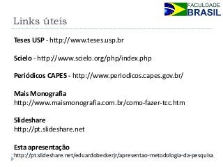 Apresentação   metodologia da pesquisa