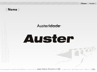 [   Nome   ] Austeridade 