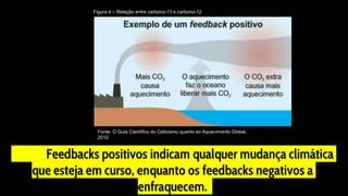 Feedbacks positivos indicam qualquer mudança climática
que esteja em curso, enquanto os feedbacks negativos a
enfraquecem.
Fonte: O Guia Científico do Ceticismo quanto ao Aquecimento Global,
2010
Figura 4 – Relação entre carbono-13 e carbono-12
 