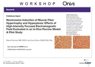 Após aplicação do HIFEM houve
HIPERPLASIA e HIPERTROFIA muscular
 