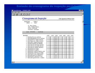 Emissão de cronograma de inspeção periódica
 