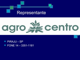 Representante
 PIRAJU – SP
 FONE 14 – 3351-1181
 