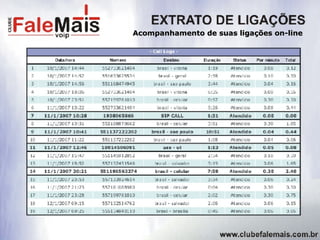 Acompanhamento de suas ligações on-line 