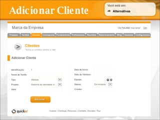 Adicionar Cliente Alternativas 