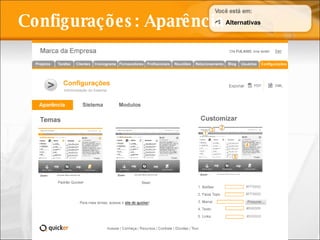 Configurações: Aparência Alternativas 